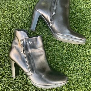 Women Black Leather Booties